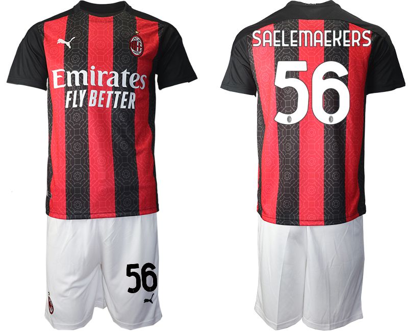 Men 2020-2021 club AC milan home #56 red Soccer Jerseys